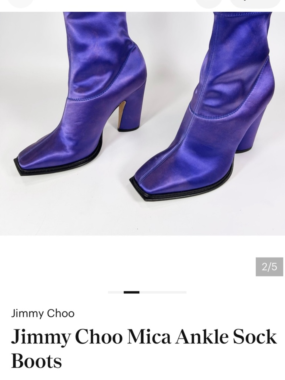 Jimmy Choo Purple Satin Ankle Sock Boots no box
